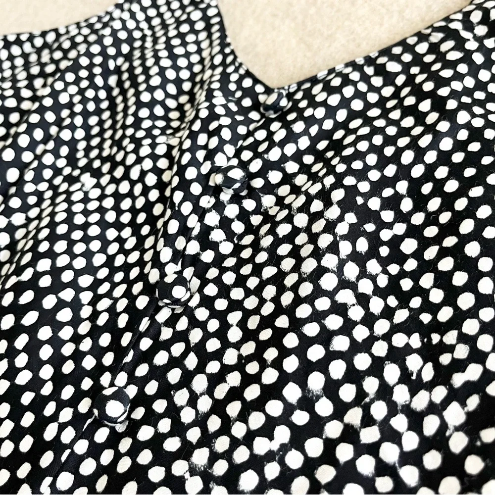 Emerson Fry Bias Delicate Dress in painterly dots print - Picture 6 of 8